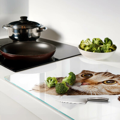 Glazen snijplanken Een kat die uit een gat komt