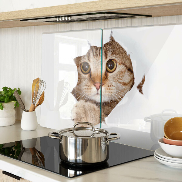 Szklana deska do krojenia Kot wychodzący z dziury