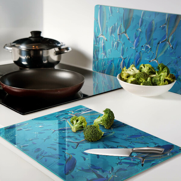 Szklana deska do krojenia Ławica ryb w przejrzystej wodzie