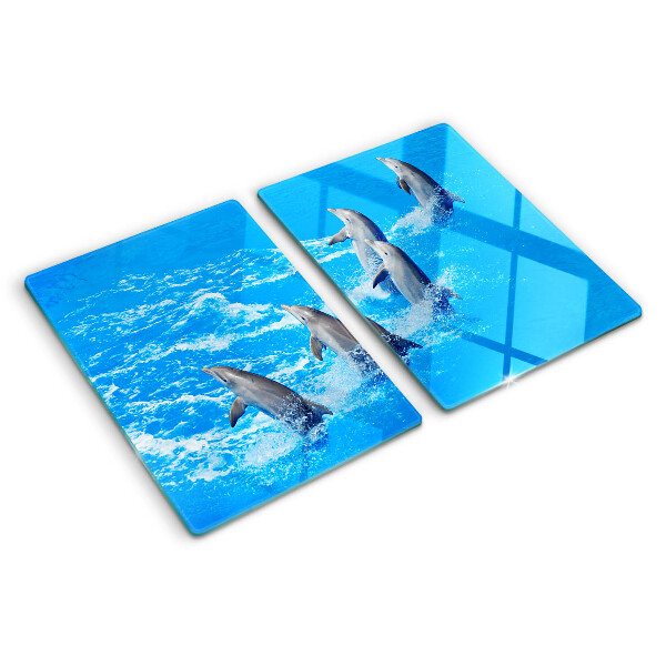 Szklana deska kuchenna Delfiny skaczące przez fale