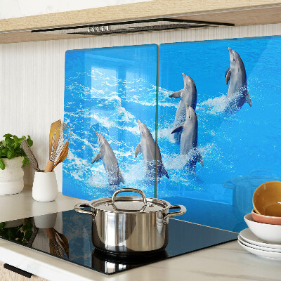 Szklana deska kuchenna Delfiny skaczące przez fale