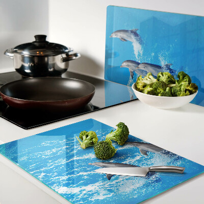 Szklana deska kuchenna Delfiny skaczące przez fale