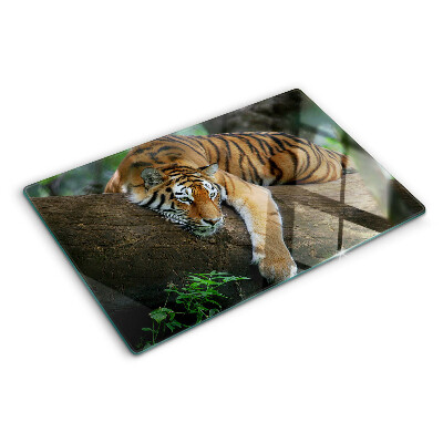 Deska kuchenna szklana Tygrys na pniu drzewa