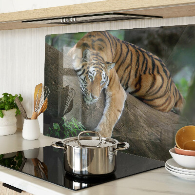 Deska kuchenna szklana Tygrys na pniu drzewa