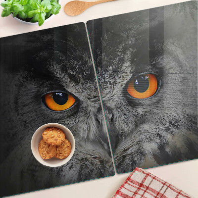 Deska kuchenna szklana Sowa z pomarańczowymi oczami