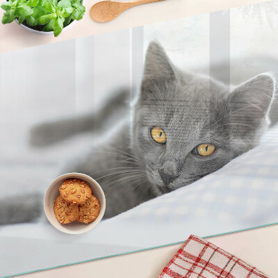 Snijplanken glas Een kat met gele ogen