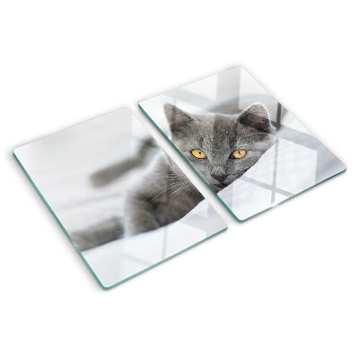 Deska kuchenna szklana Kot z żółtymi oczami