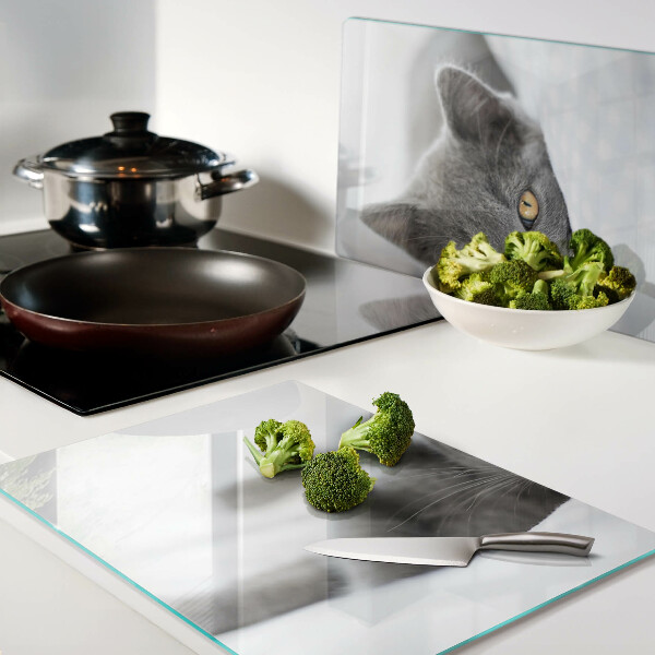 Snijplanken glas Een kat met gele ogen