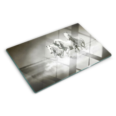 Szklana deska do krojenia Konie w wodzie