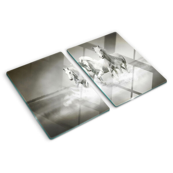 Szklana deska do krojenia Konie w wodzie