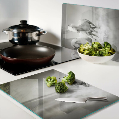 Glazen snijplanken Paarden in het water