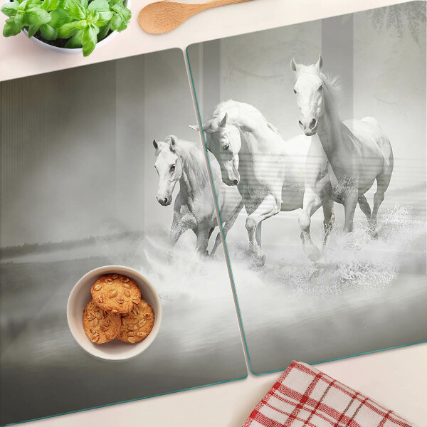 Szklana deska do krojenia Konie w wodzie