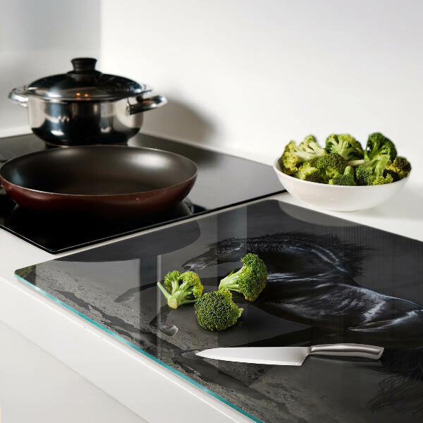 Szklana deska kuchenna Czarny koń w ruchu