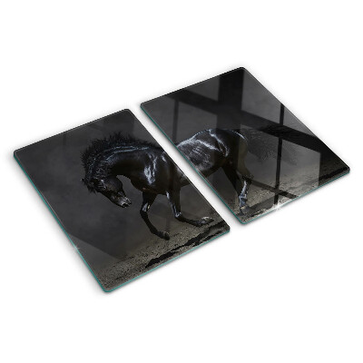 Szklana deska kuchenna Czarny koń w ruchu