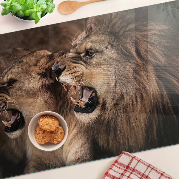 Deska kuchenna szklana Ryczące lwy