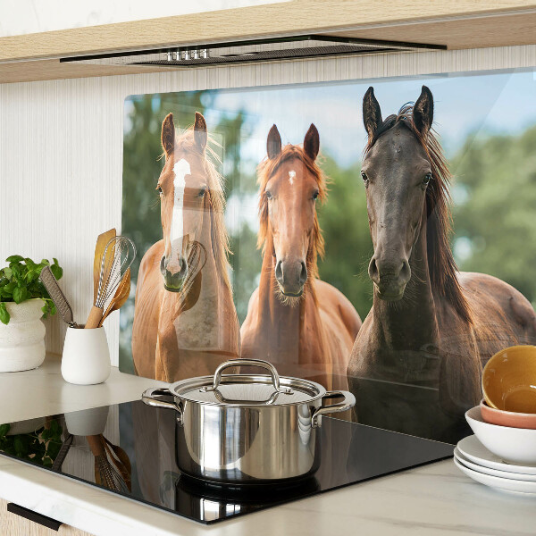 Deska kuchenna szklana Konie w naturze