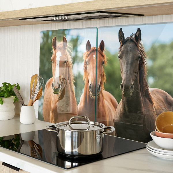 Deska kuchenna szklana Konie w naturze