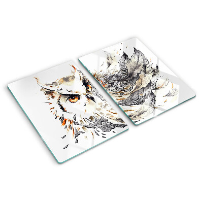 Szklana deska kuchenna Sowa z piórami