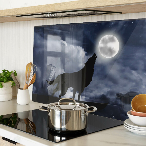 Snijplanken glas Wolf in het maanlicht