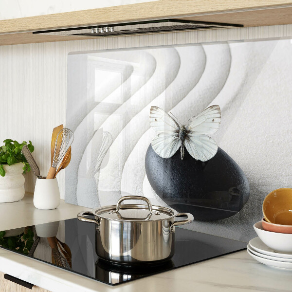 Glazen snijplanken Vlindermotief op steen