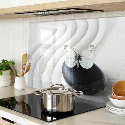 Glazen snijplanken Vlindermotief op steen