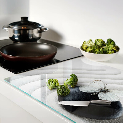 Deska kuchenna szklana Motyw motyla na kamieniu