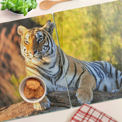 Szklana deska do krojenia Tygrys na tle natury