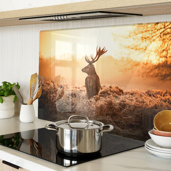 Szklana deska kuchenna Jeleń na tle zachodu słońca