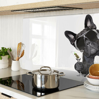 Szklana deska kuchenna Pies w okularach przeciwsłonecznych