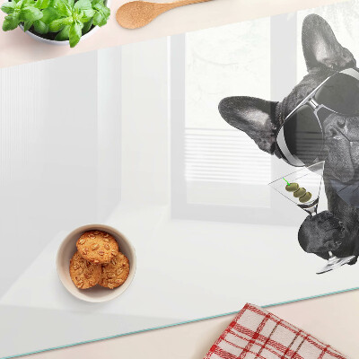 Szklana deska kuchenna Pies w okularach przeciwsłonecznych