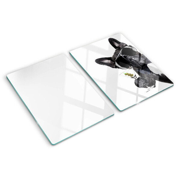 Snijplanken glas Hond met zonnebril