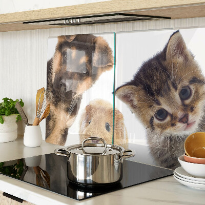 Deska kuchenna szklana Psy, koty, króliki