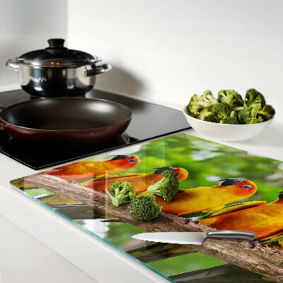 Deska kuchenna szklana Papugi na gałęzi