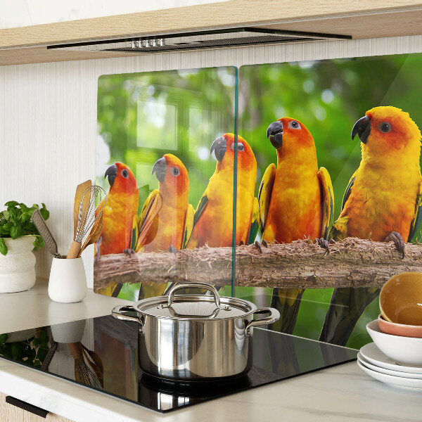 Snijplanken glas Papegaaien op een tak