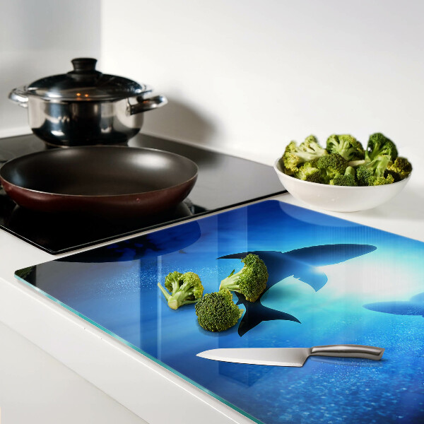 Glazen snijplanken Haaien in onderwaterlicht