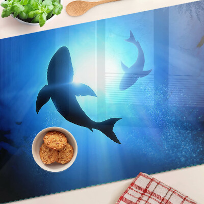 Glazen snijplanken Haaien in onderwaterlicht