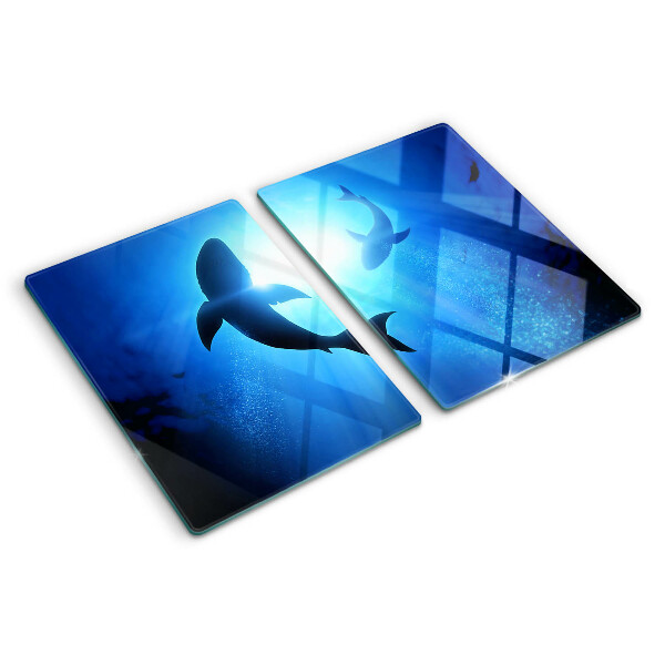 Glazen snijplanken Haaien in onderwaterlicht