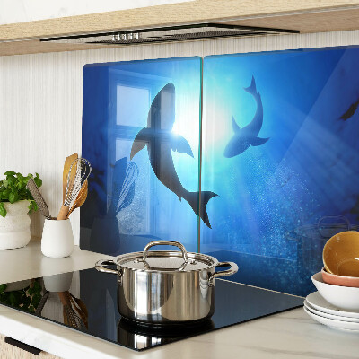Szklana deska do krojenia Rekiny w podwodnym świetle