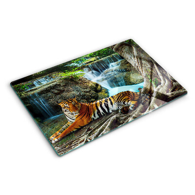 Szklana deska do krojenia Tygrys w naturalnym środowisku