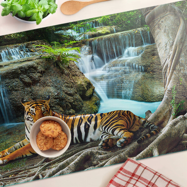 Szklana deska do krojenia Tygrys w naturalnym środowisku