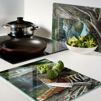 Snijplanken glas Tijger in zijn natuurlijke habitat