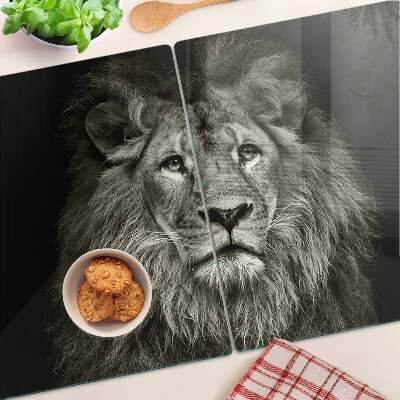 Snijplanken glas Leeuw in zwart-wit