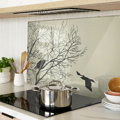 Deska kuchenna szklana Ptaki na gałęziach drzew