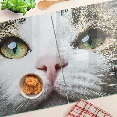 Deska kuchenna szklana Kot z zielonymi oczami