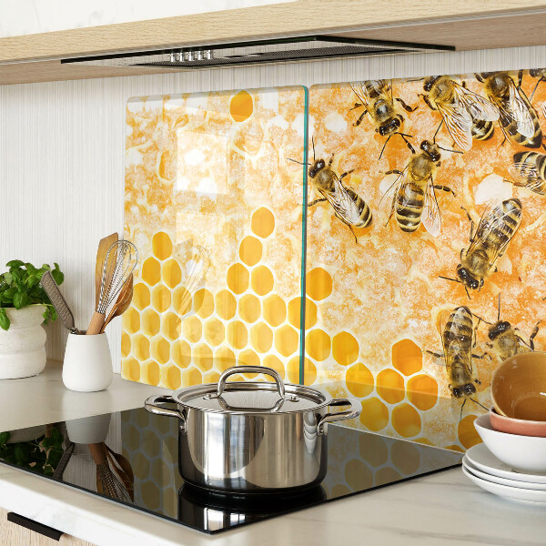 Snijplanken van glas Bijenkorven en bijen