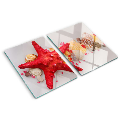 Szklana deska kuchenna Muszle i gwiazda morska