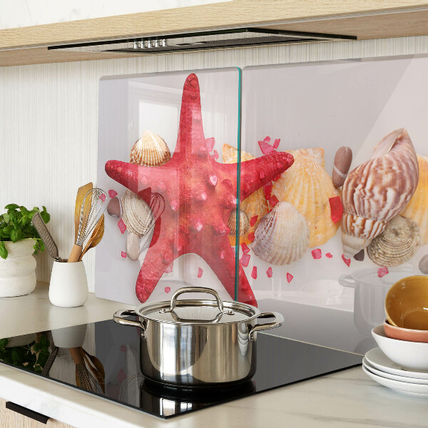 Szklana deska kuchenna Muszle i gwiazda morska