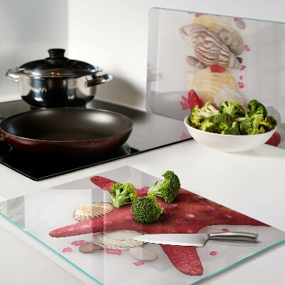 Szklana deska kuchenna Muszle i gwiazda morska