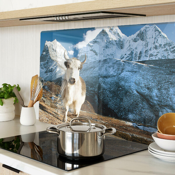 Snijplanken glas Een koe in de bergen