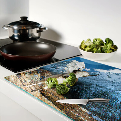 Szklana deska kuchenna Krowa w górach